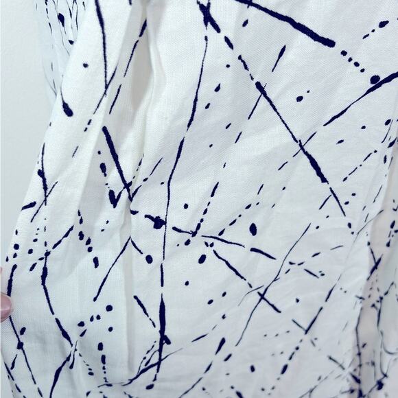 Chelsea & Theodore Linen Off-the-Shoulder Splatter Dress | Size XL - Picture 7 of 13